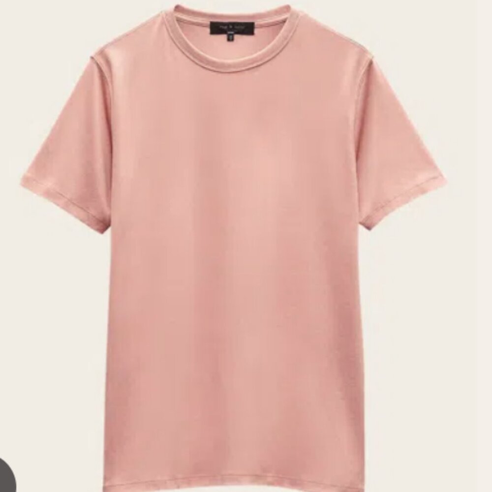 Rag & Bone Tech Jersey T-Shirt Mauve | Minimalist Modern Tee. Size L.